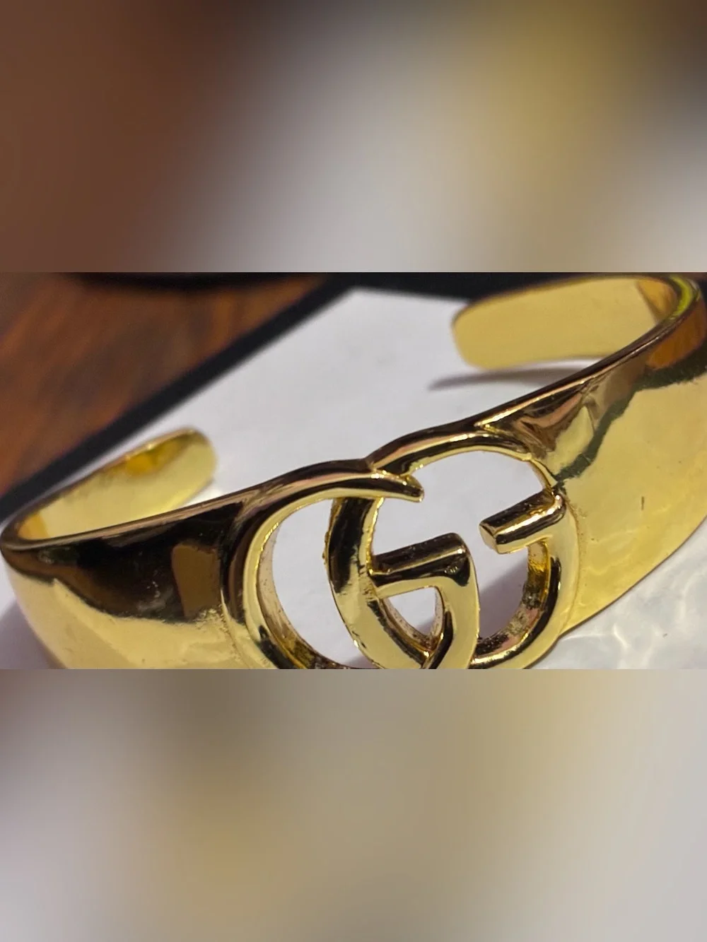 Gold Interlocking Double G Cuff Bracelet
